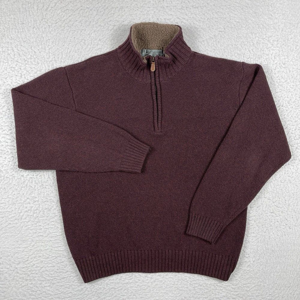 Oscar De La Renta Sweater Mens XXL Red‎ 1/4 Zip Preppy Casual Workwear Goprcore